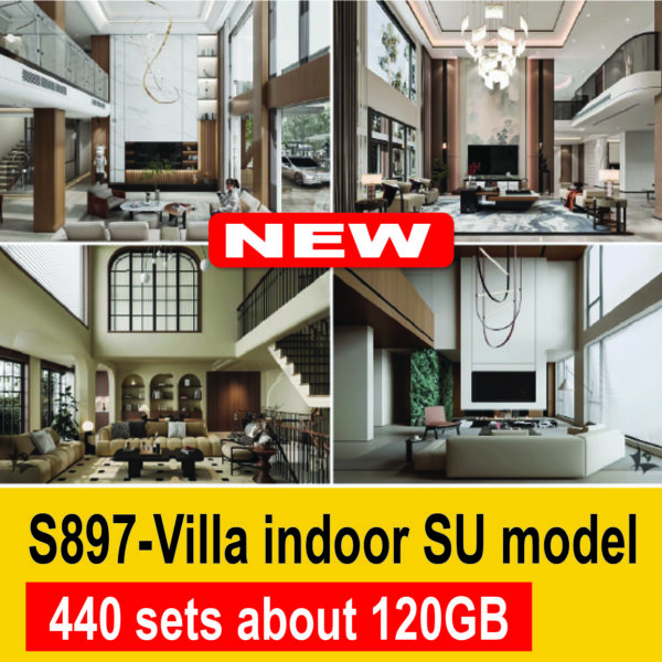 S897-Villa indoor SketchUp model
